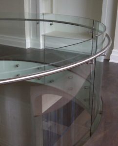 Curved Optik Boss railing installation by HDI Railing Systems