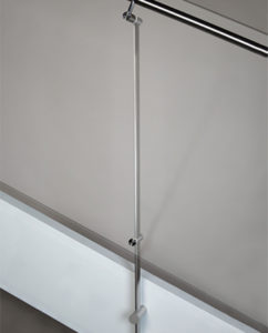 Konic side mounted elliptical post with glass by HDI Railing Systems